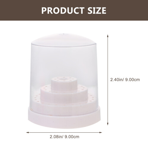 2Pcs White Nail Drill Bit Case Plastic Storage Box for Home and Salon 1