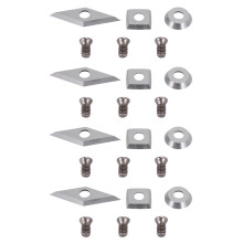 12Pcs Tungsten Carbide Cutters Inserts Set (Include 11mm Square with Radius,12mm Round,28X10mm Diamond with  Point)