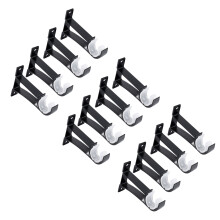 12 Pack Single Curtain Rod Brackets for Drapery Rod Aluminum Alloy Heavy Duty Curtain Rod Holders (Black)