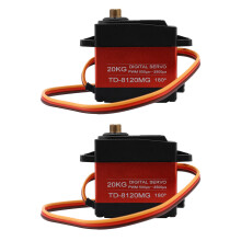 2X TIANKONGRC Td-8120Mg Wasserdichte Metall AusrüStung Digital Servo mit 20Kg Hohes Drehmoment 180 Winkel für Rc Fern Bedienung Auto Modell Fahrzeug