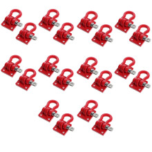20X Metal Climbing Trailer Tow Hook Hooks Buckle, Winch Shackles Accessory for 1/10 Scale RC Crawler Truck D90 SCX10 Red