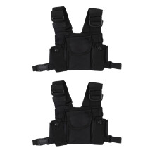 2X Radio Talkie walkie Poche de poitrine Sacs Harnais Paquet Sac a dos Etui Deux W