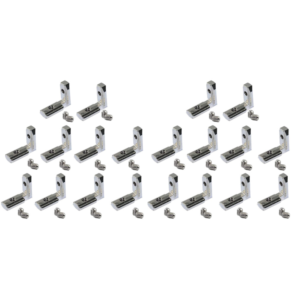 40Pcs T Slot L-Shape Interior Inside Corner Connector Joint Bracket For Aluminum Extrusion Profile 2020 Series Slot 6Mm 6031910603887