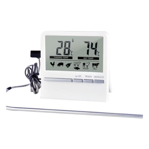 Kitchen Digital CookingThermometer Meat Food Temperature for Oven BBQ Grill Timer Function with Heat Meter for Cooking B 1
