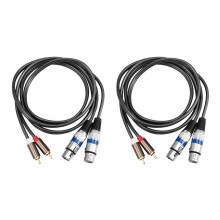 2X Hifi Audio Kabel 2 Cinch Stecker auf XLR 3 Pin Buchse Mischpult VerstäRker Dual XLR auf Dual Cinch Shiled Kabel 1,5M