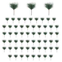 60 PC Artificial Green Pine Needles Branches-Small Pine Twigs Stems Picks-Fake Greenery Pine Picks for Christmas Garland