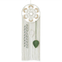 Macrame Dream Catchers para Quarto Dream Catcher DecoraçãO de Parede Boho Pendurado Na Parede com Folhas Tecidas Ornamento de DecoraçãO