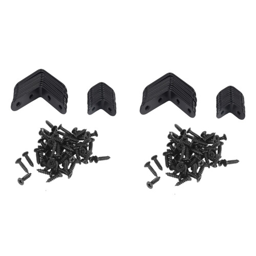 40 Pcs Preto L Brackets 90 Graus Angle Joint Bracket Prendedor para Cadeira de Madeira