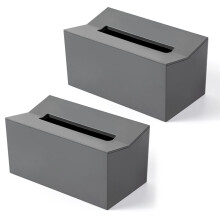 2X Kitchen Tissue Box Cover Napkin Holder for Paper Towels Box for Napkins Tissue Dispenser Wall Mounted Container Gray