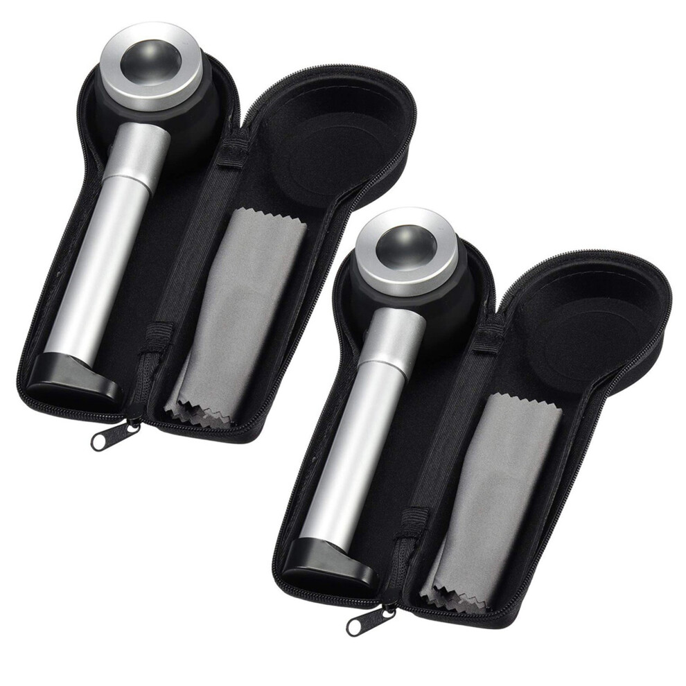 2X Handheld 45X Folding Linen Tester Metal Magnifiers Cloth Thread Counter Magnifier with Light Calibration