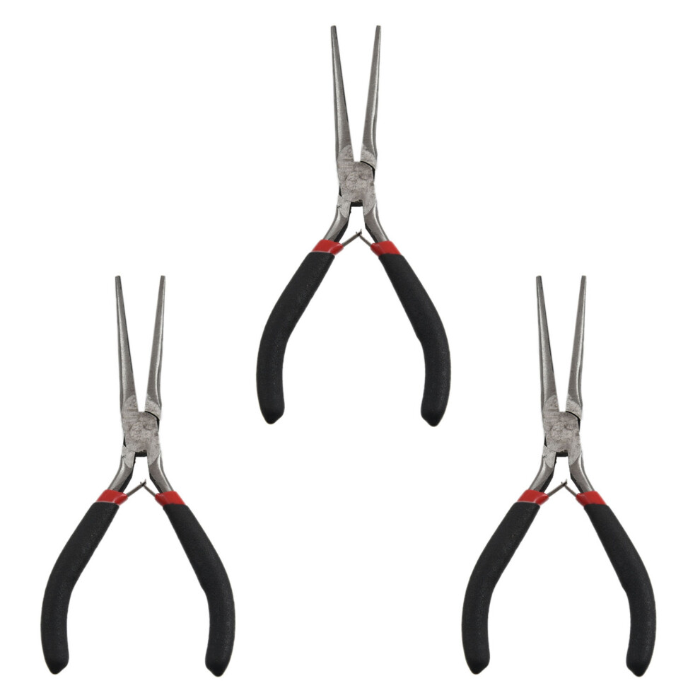 3X Flat Gift Long Nose Tapered Pliers Beading Jewelry Tool 15Cm 6033640747459