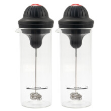 2X Espumante de Leite Espumador EléTrico Fabricante de Espuma de Café Misturador de Batidos de Leite Bateria Copo de Jarro para Espumante de Leite