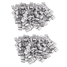 M1.5 Drahtseil AluminiumhüLse Kabelbinder Crimp Drahtseilfutter Aluminiummantel 400 Stück