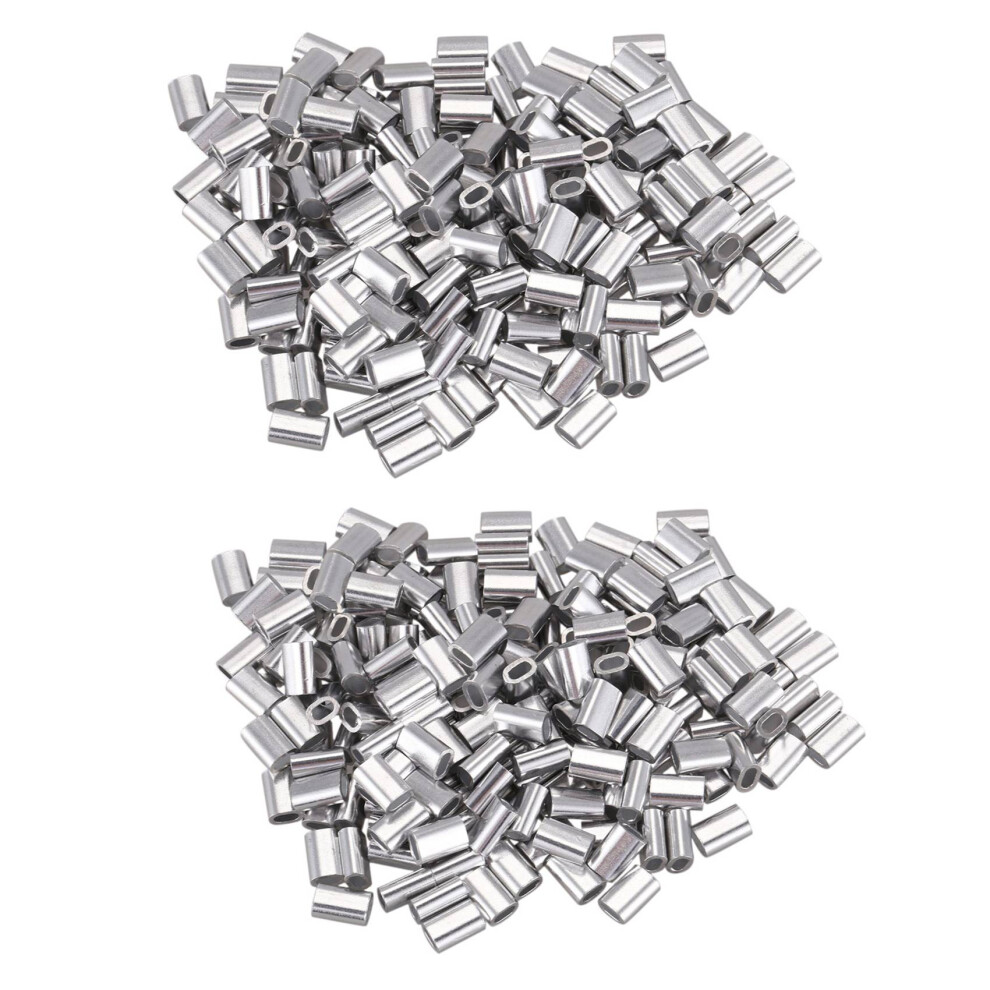 M1.5 Wire Rope Aluminum Ferrule Cable Ties Crimp Wire Rope Chuck Aluminum Jacket 400 Pieces 6033965422055