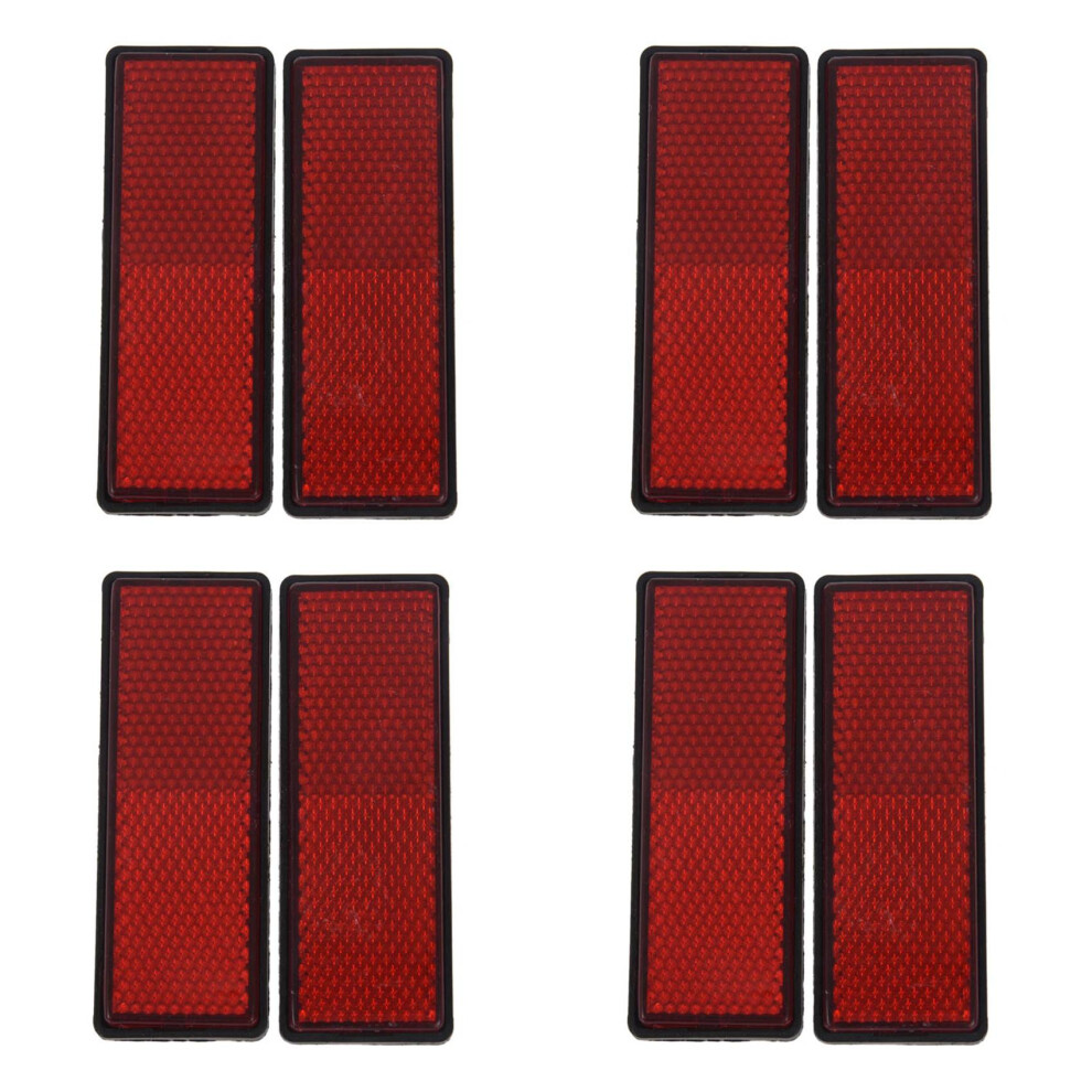 8X Rectangle Reflectors Universal For Motorcycles Atv Bikes Dirt Bikes Red 6032006653397