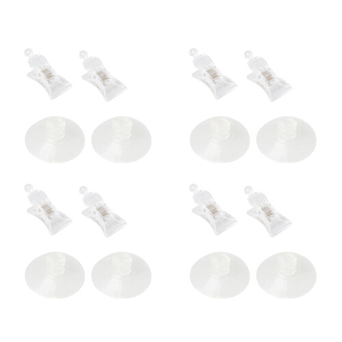 8 PCS 47mm Clear Plastic Wall Suction Cup Clip Clamp