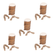 250Pcs DIY Wooden Round Bauble with 250Pcs Twines to Paint, Unfinished Christmas Hanging Ornaments