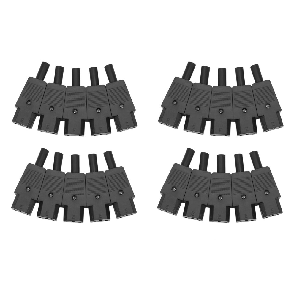 20Pcs Iec 320 C13 Female Plug Adapter 3Pin Socket Power Cord Rewirable Connector 6033689619564