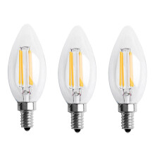 3X Dimmable E12 4W COB Edison Candle Flame Filament LED Light Bulb Lamp 10 x 3.5cm