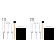 2X (128Hz, 256Hz, 512Hz)Stimmgabel-Set, Stimmgabeln mit Reflexhammer für Chakra/Heilung/Klangtherapie/DNA-Reparatur
