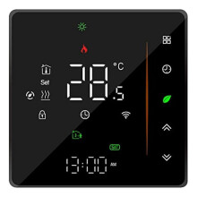 Thermostat Intelligent WiFi, ContrôLeur de TempéRature, Programmable Hebdomadaire, Prend en Charge Touch Control-3A Noir