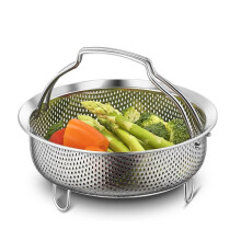 Koszyk do Gotowania na Parze -the-Go Instant Steamer z Uchwytami, Perforowany Sitko, Durszlak, Kosz do Suszenia Owoców i Warzyw, 18 cm