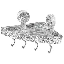 Shower Suction Cup Storage Rack Clear Acrylic Shower Shelves Glacier Water Ripple Corner Shelf for Shower Accessories