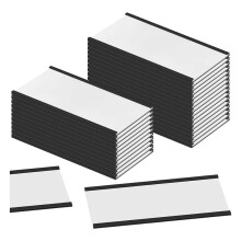 Magnetic Label Holders 4 X 2In C Channel Label Holders with Clear Plastic Protectors and White Paper Inserts 30 Sets