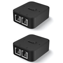 2X 2 Port Gigabit Network  RJ45  Network Splitter Cable Extender Selector Power Free 2 Way Adapter Connector