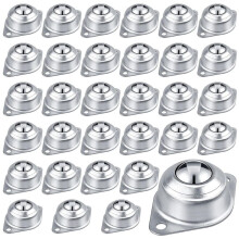 Roulement de Transfert à Billes 30 Pièces, Roulettes à Billes en Acier au Carbone de 1/2 Pouce, Unité de Transfert à Billes Rondes Montée pour