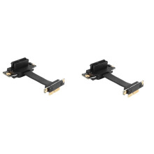 2X Cavo Riser PCIE X1 Dual 90 Gradi Ad Angolo Retto PCIe 3.0 X1 Un X1 Cavo di Prolunga 8 Gbps PCI Express 1X Scheda Riser - 5CM