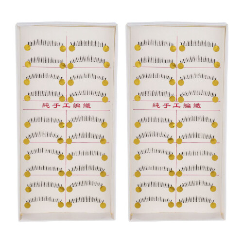 20 Pairs Makeup Natural Lower Bottom Black False Eyelashes Clear Band