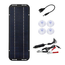 Kit de Panel Solar de 60W 12V Placa Solar Impermeable para Acampar Al Aire Libre Cargador de Batería con Cargador de Coche USB para Coche RV Caravana
