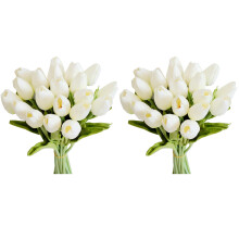 Fiori Artificiali Dei Tulipani Da 13,8 Pollici 40PZ per la Decorazione del Partito,Decorazione Domestica di Nozze