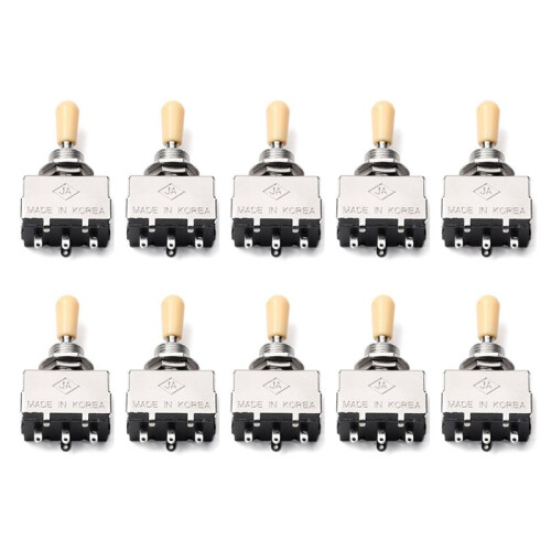 10X Solid Knob Shaft Box Style for  Sg 3 Way Pickup Selector Toggle , Beige Tip