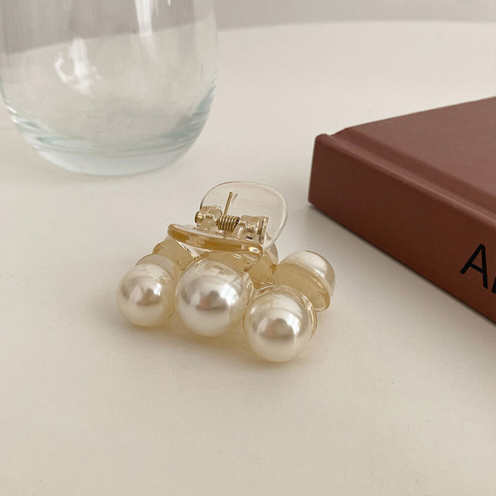 Bright-Home (Temperament Little Pearl) Large Pearl Hair Claw Clips Sweet Style Hair Accessories Pearl Hair Clip Suitable For Thick Thin Hair