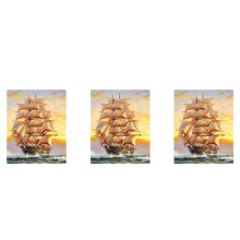 3X 5D Diamond Embroidery Boat Landscape Handmade Diamond Painting Landscape Needlework Stitch Home Decoration