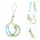 Assorted Color Beaded Plastic Phone Wrist Strap Keychain Lanyard 2