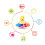 Sunflower-Shaped Solid Wood Baby Rattle - Colorful 4
