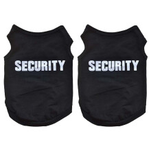 2X Pet Winter Clothes Puppy Dog Cat Vest T Shirt Coat Dress Sweater Apparel "SECURITY", Black M