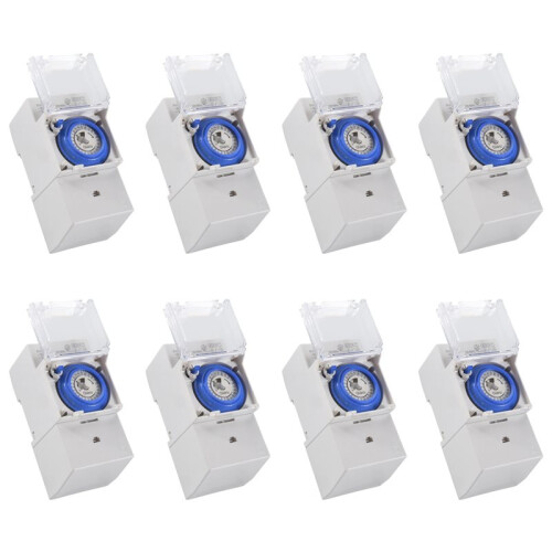 8X SUL181H Mechanical Timer 24 Hours   Relay Electrical Programmable Timer 24 Hour Din Rail Timer