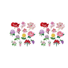 26 PCS Iron Patches Flower Appliques Stickers, Flower Basket Embroidery Decorative Patches Applique Sew Patches