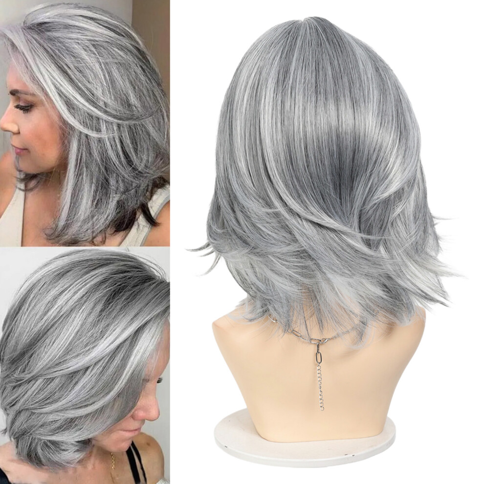 Zhouq-Outdoors Silver Gray Heat Resistant Cosplay Wig For Women