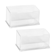 2X Supporto Custodia A Tavola Trasparente per Biglietto da Visita di Plastica Acrilica