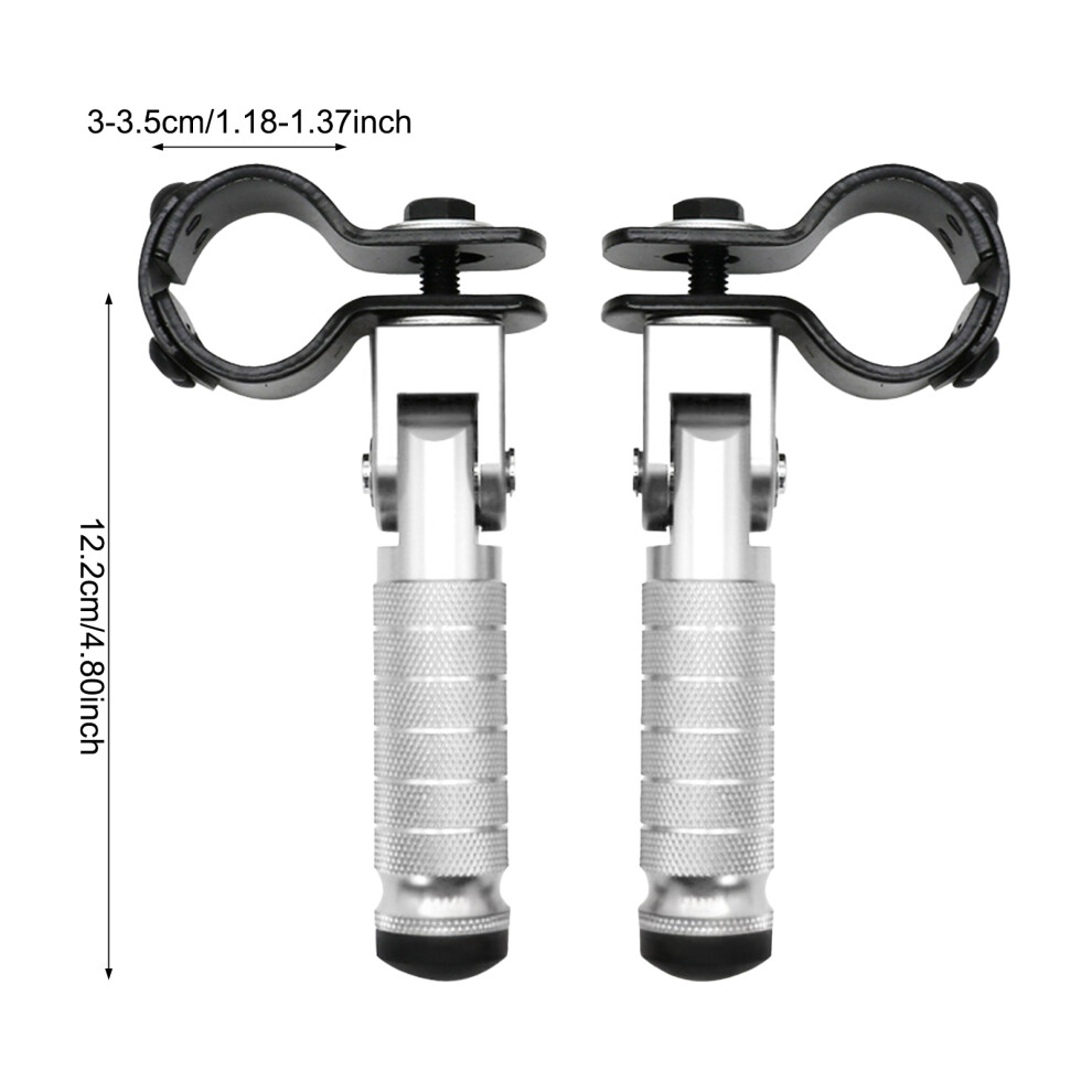 (Silver) Motorcycle Universal Foot Pegs Electric Car Anti-Skid Rearsets For Motorcycle Bicycles Electric Bikes Silver 6434023387697