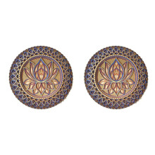 2X Lotus Blume Mandala Kunst Ein Der Wand, Lotus Blume Mandala Metall Wand Behang für Raum Dekoration Böhmische Wand Kunst (A)