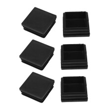 40mm x 40mm Tapas de Supresion de Extremo Insertado de Tubo Cuadrado de Plastico Negro 30 Piezas