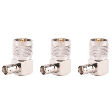 3X UHF PL259 PL-259 Male to BNC Female Right Angle RF Adapter Connector,Silver