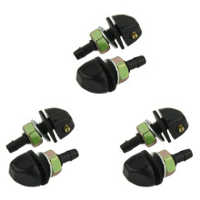 6 Pcs Black Plastic Car Front Window Windshield Washer Spray Nozzle for Pair