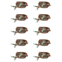 10X New 108 Sandalwood Buddhist Buddha Meditation Prayer Bead Mala Bracelet Necklace